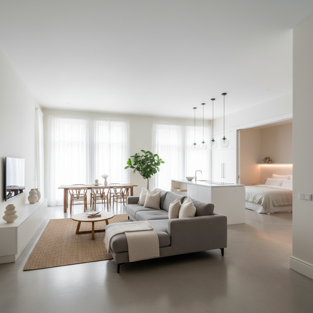 Sanierte Wohnung nach abgeschlossener Komplettsanierung
